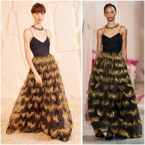 Ulla Johnson Gold Brina Celeste Maxi Metallic Tassel Skirt NWT 6 / Medium